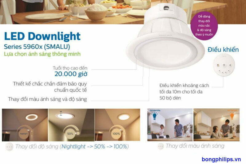 den led downlight doi mau philips