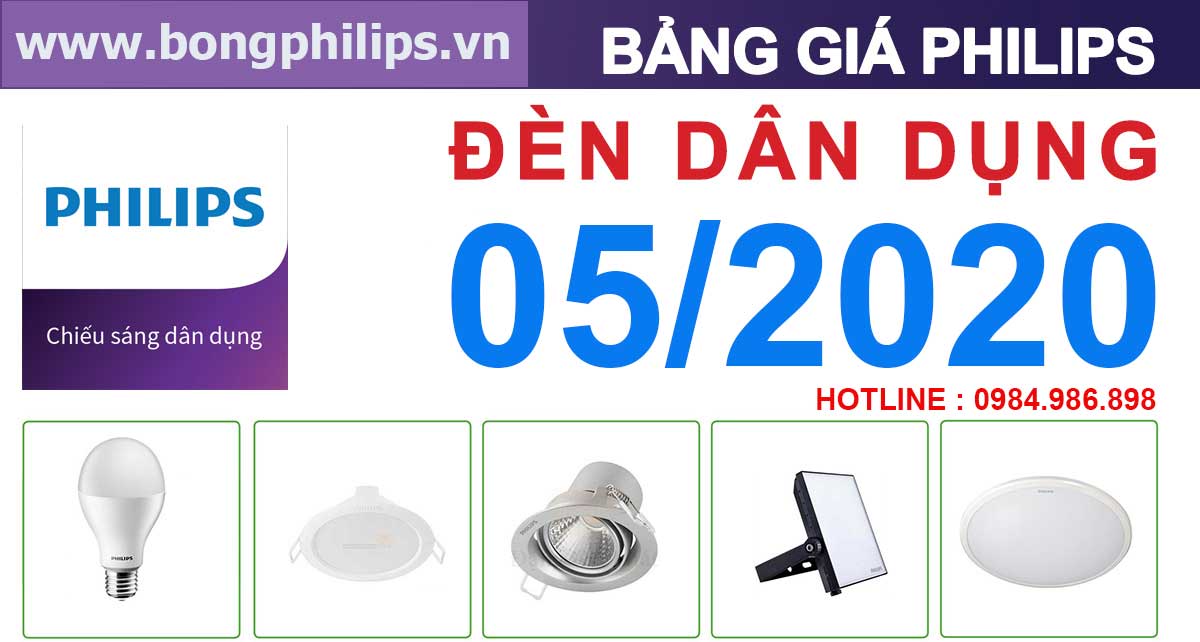 bang gia den philips thang 05 2020